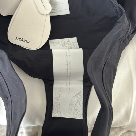 NWT Prana Summer Wave Solid Black mid rise full coverage Swim Bikini Bottom - Picture 9 of 13